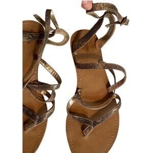 Mossimo Size 8 Women's Flat Sandals Snake Print small Heel